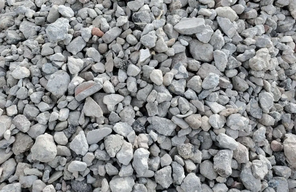 Pile of number 57 gray crushed stone