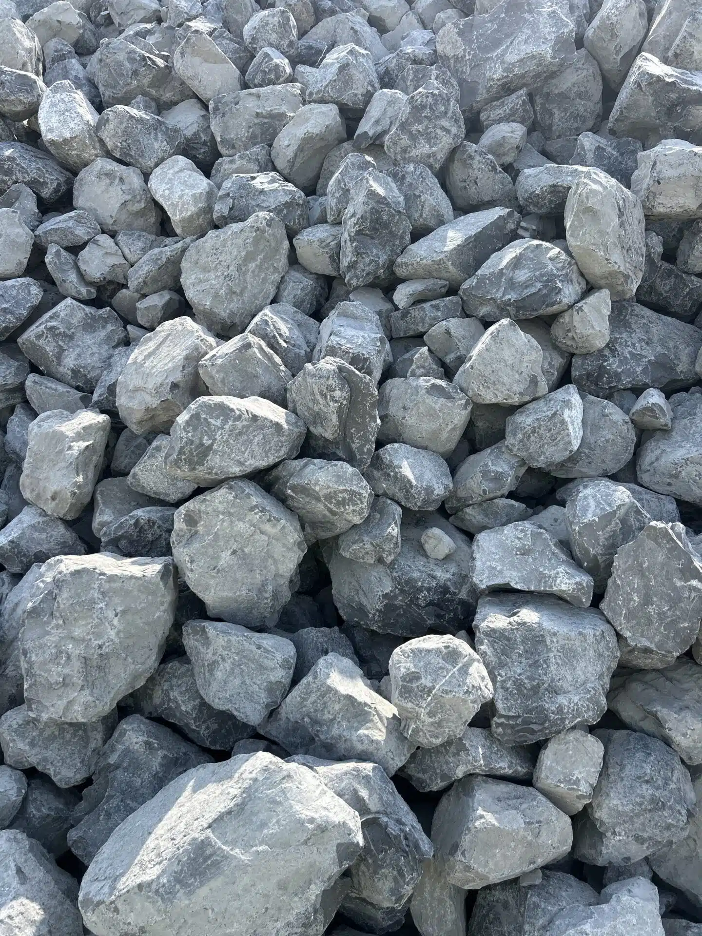Pile of large gray riprap stone